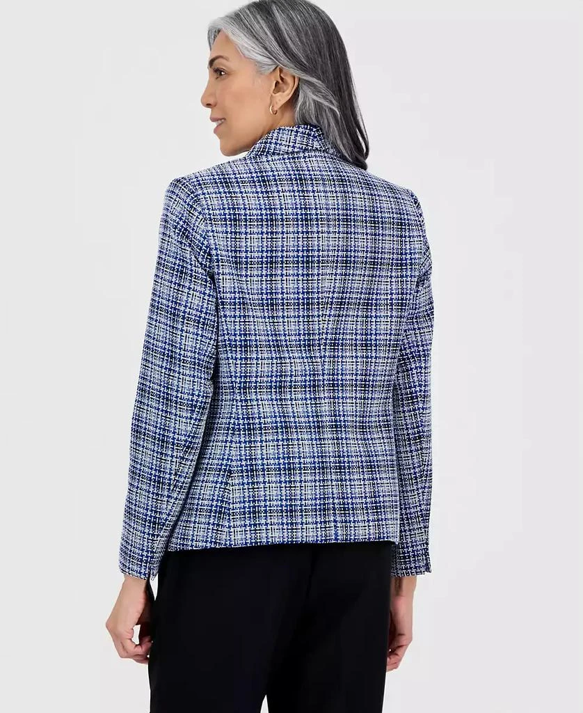 Kasper Women's Shawl-Collar Tweed Long-Sleeve Jacket 4