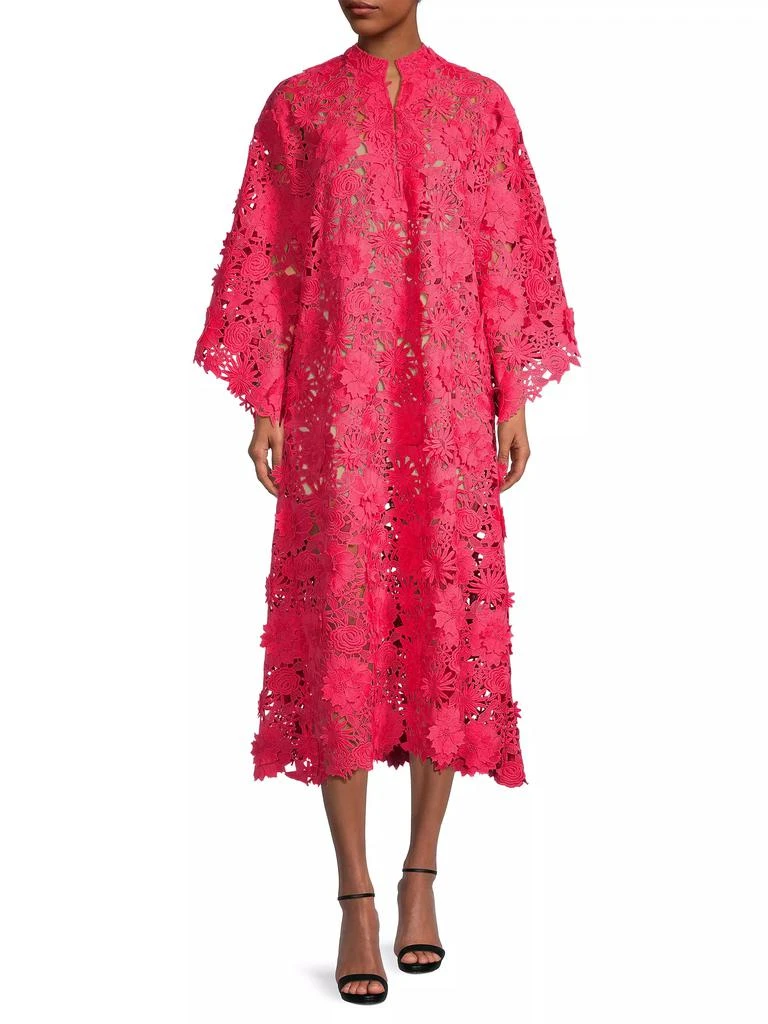 La Vie Style House Floral-Lace Caftan Midi-Dress 2