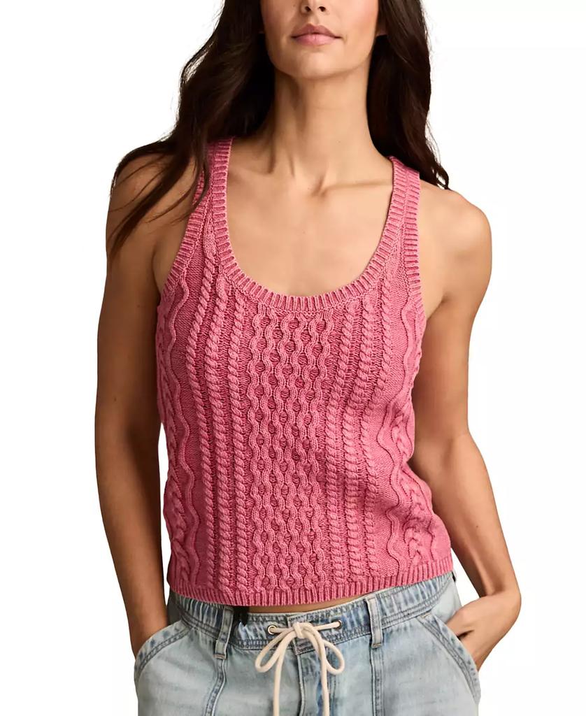 Lucky Brand Women's Cable-Knit Cotton Sweater Tank Top