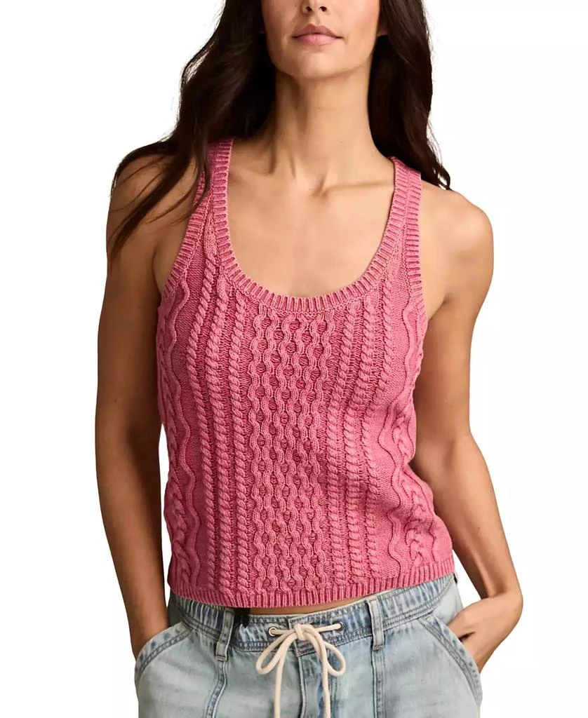 Lucky Brand Women's Cable-Knit Cotton Sweater Tank Top 1
