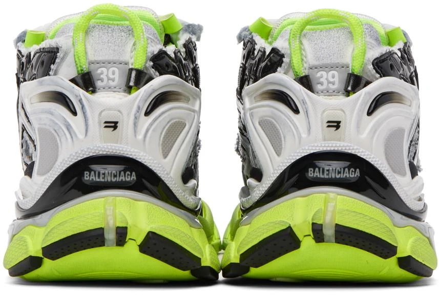 Balenciaga White & Black Runner Sneakers 2