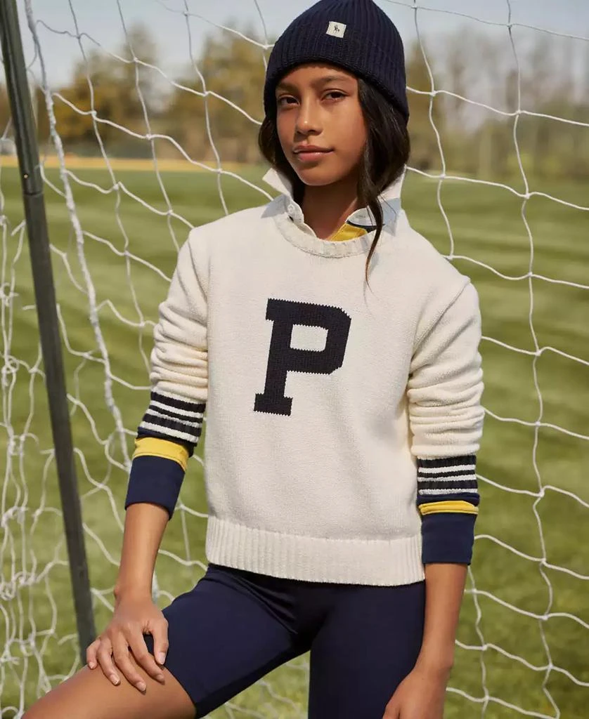 Ralph Lauren Big Girls Cotton Letterman Sweater 1