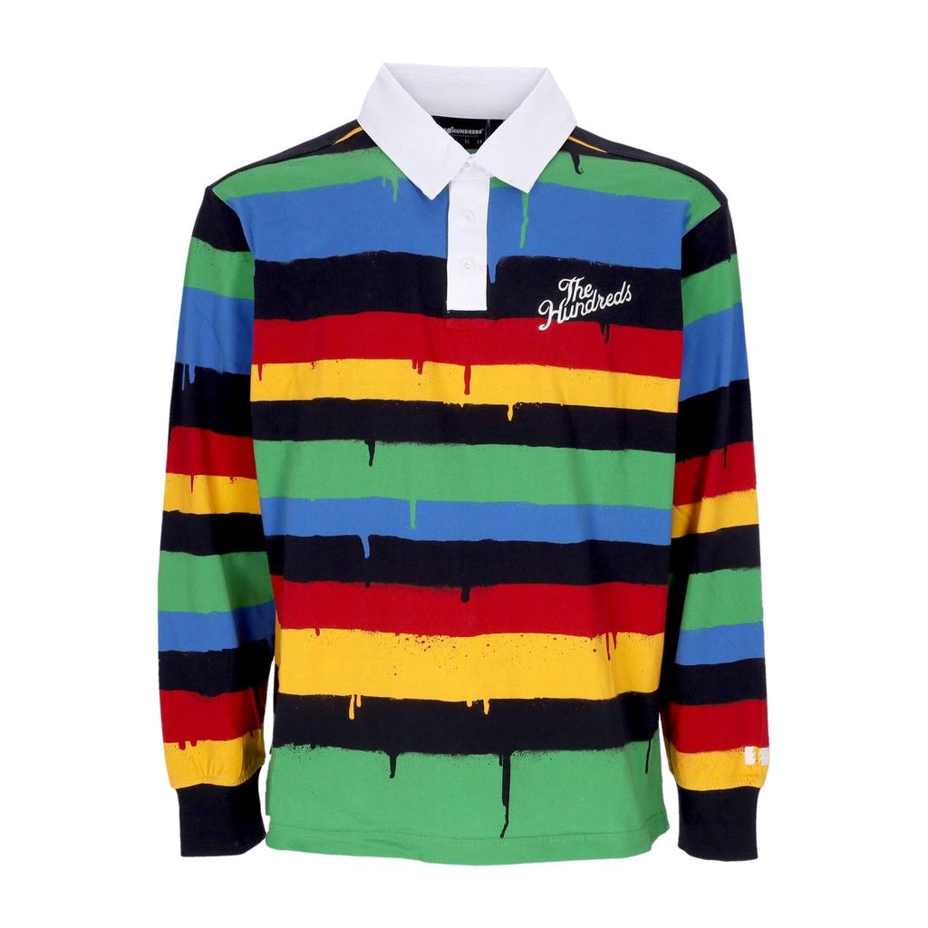 The Hundreds Men's Long Sleeve Polo Spray Drip L/s Rugby Black