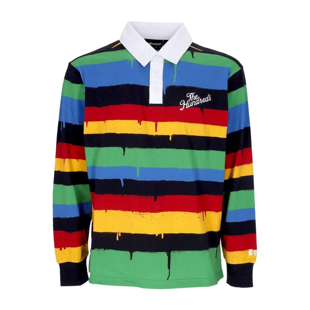 The Hundreds Men's Long Sleeve Polo Spray Drip L/s Rugby Black 1
