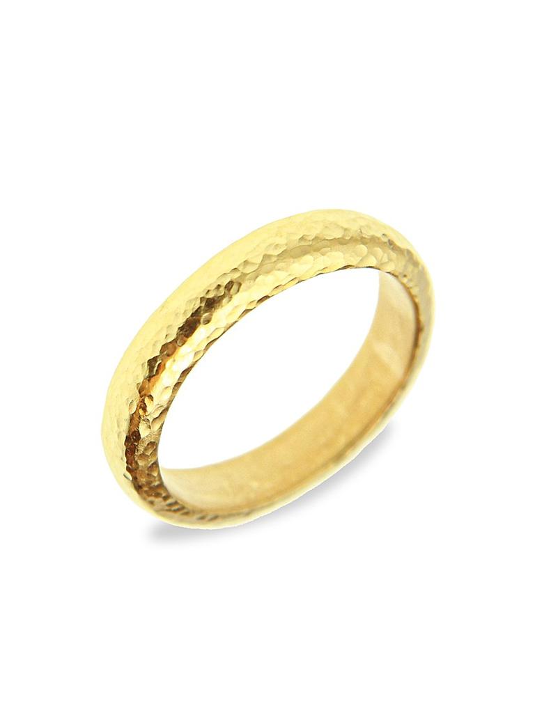 Elizabeth Locke Hammered 19K Yellow Gold Ring