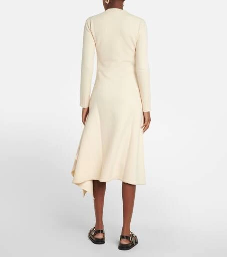 Jil Sander Asymmetric knit wool midi dress 3