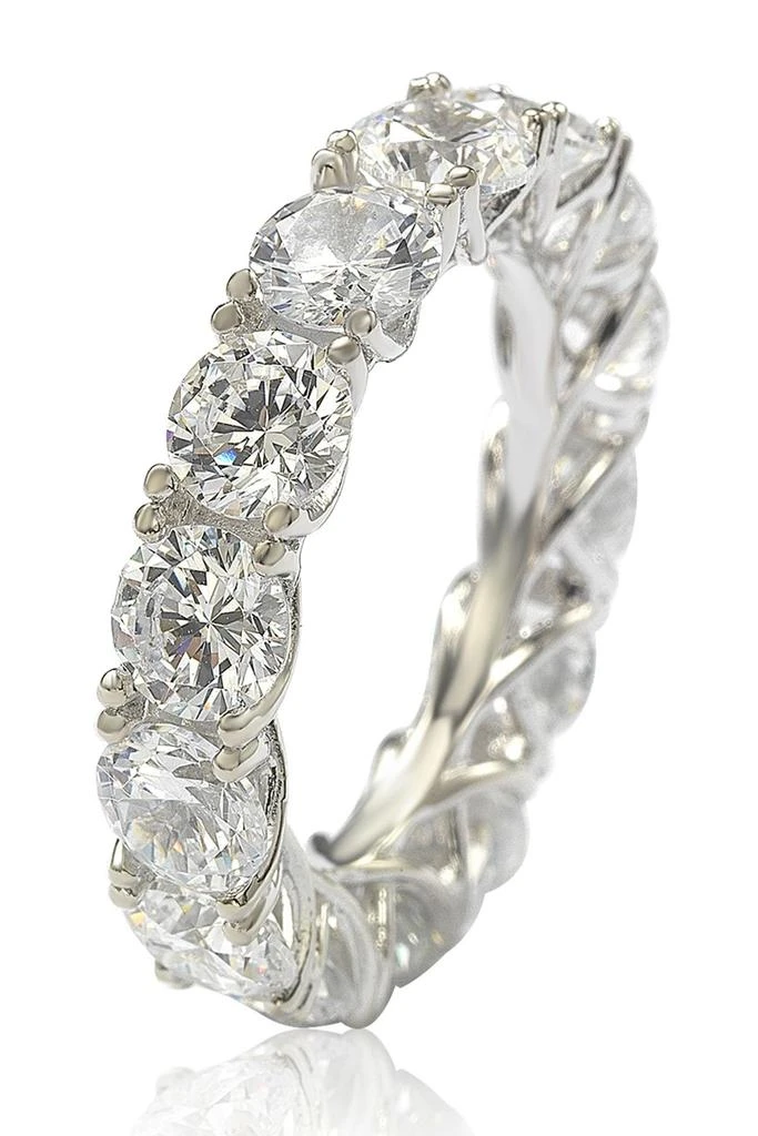 Suzy Levian Sterling Silver Cubic Zirconia Eternity Band Ring 5