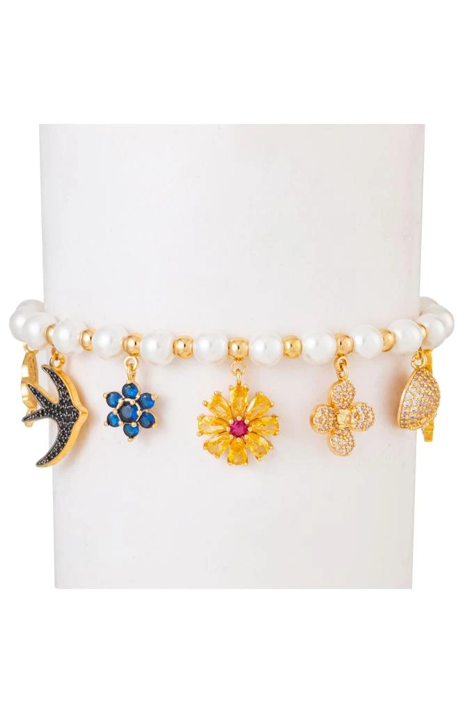 EYE CANDY LOS ANGELES Anna CZ 
Imitation Pearl Charm Bracelet 2