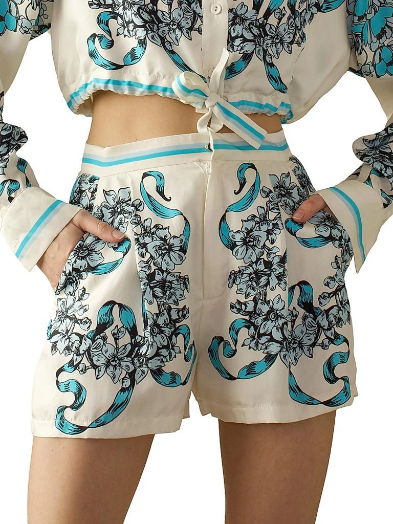 Cynthia Rowley Floral Silk Shorts 5