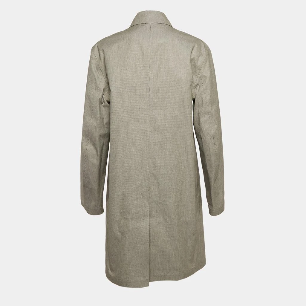 Yves Saint Laurent Saint Laurent Grey Micro Houndstooth Cotton Mid-Length Coat XL 2