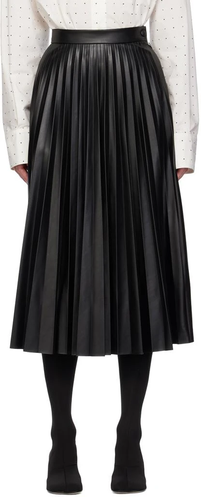 Gracia Faux Leather Pleated Midi Skirt Size XL main image 1