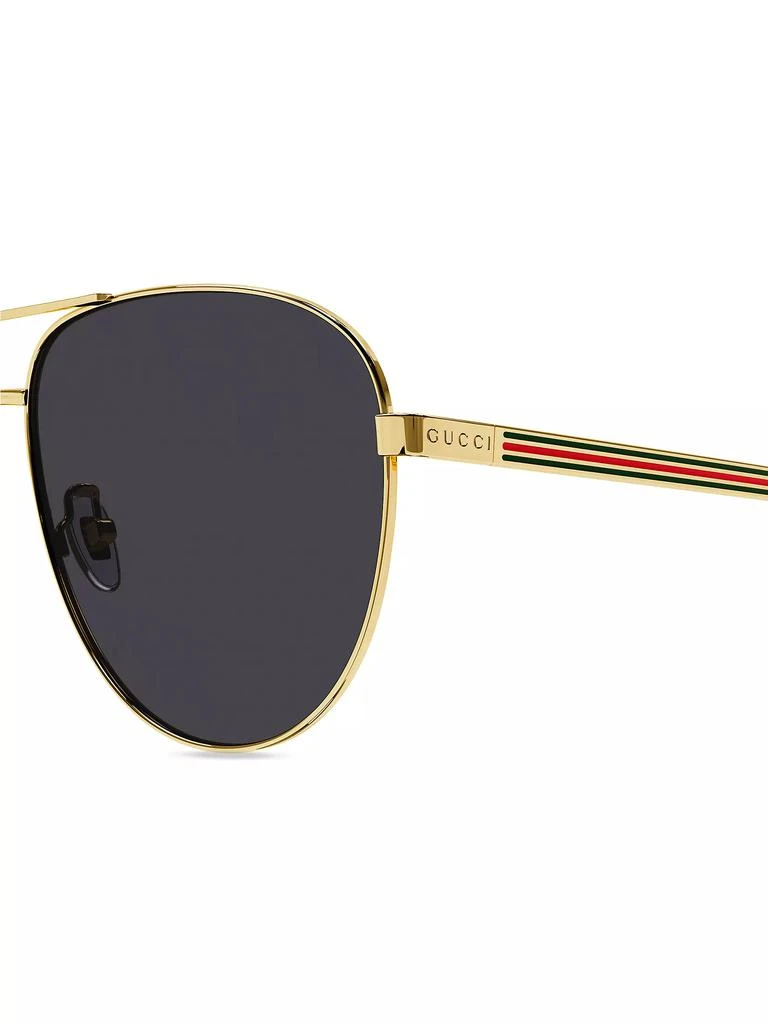 Gucci Vintage Web 63MM Pilot Metal Sunglasses 3
