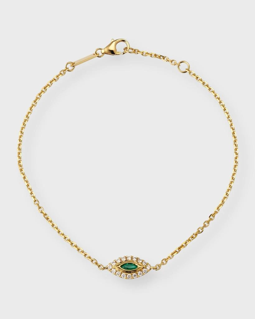 Anita Ko 18K Yellow Gold Emerald Evil Eye Bracelet with Diamonds