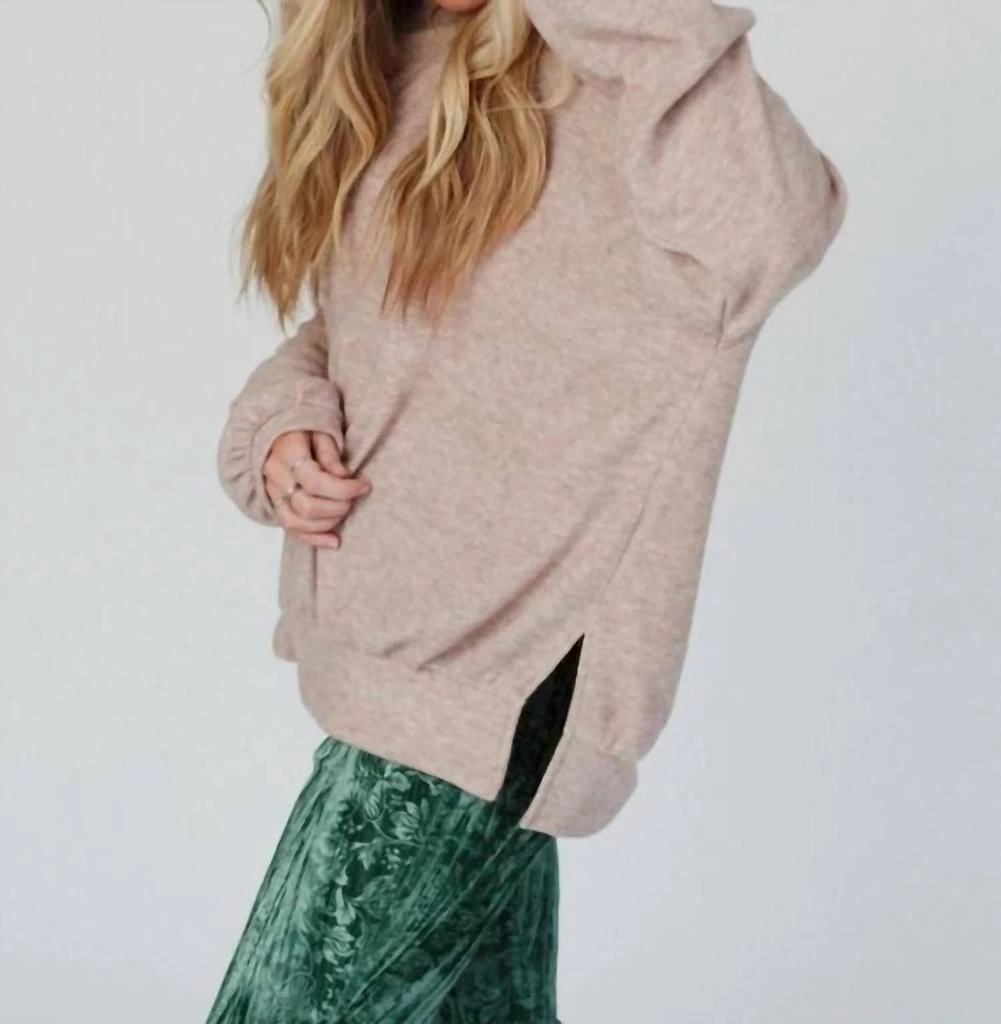 three bird nest Brayden Oversized Pullover In Sand 1