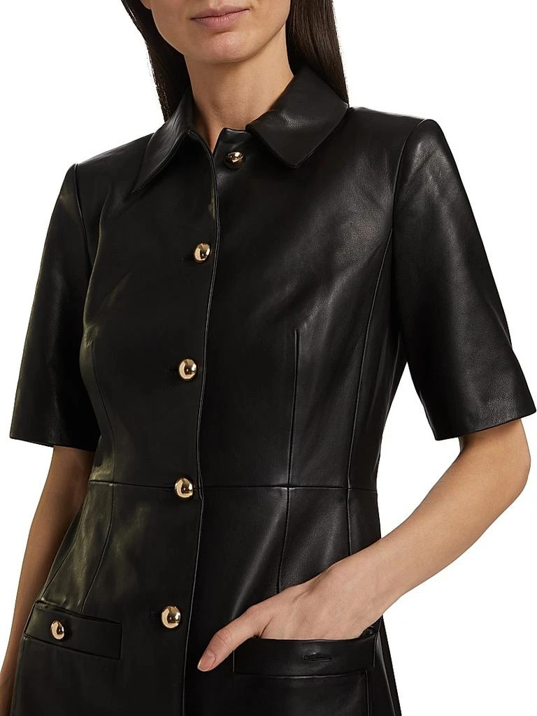 VERONICA BEARD Paige Leather Minidress 6