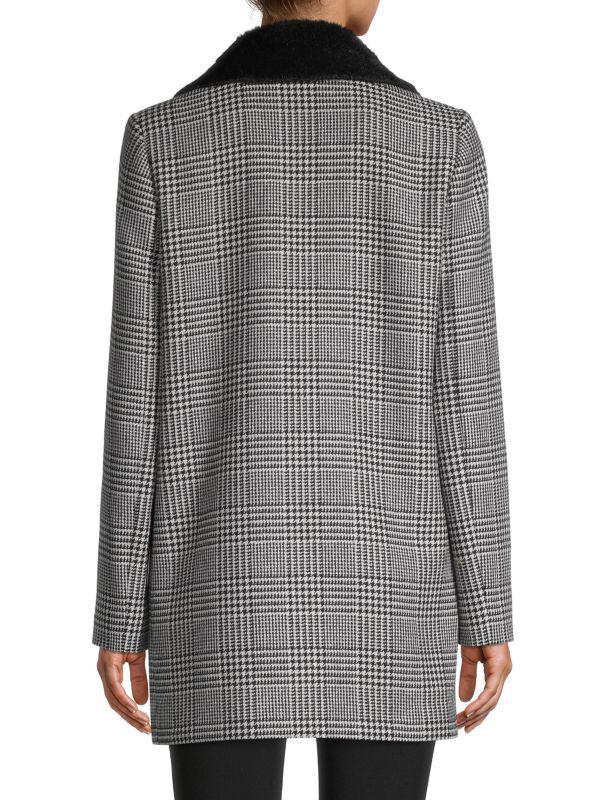 Cinzia Rocca Icons Faux Fur & Wool-Blend Houndstooth Jacket