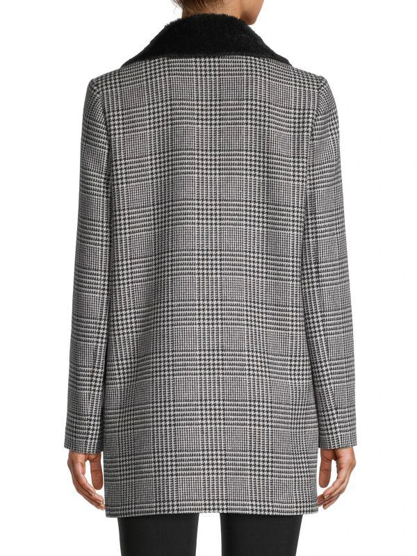 Cinzia Rocca Icons Faux Fur & Wool-Blend Houndstooth Jacket 2