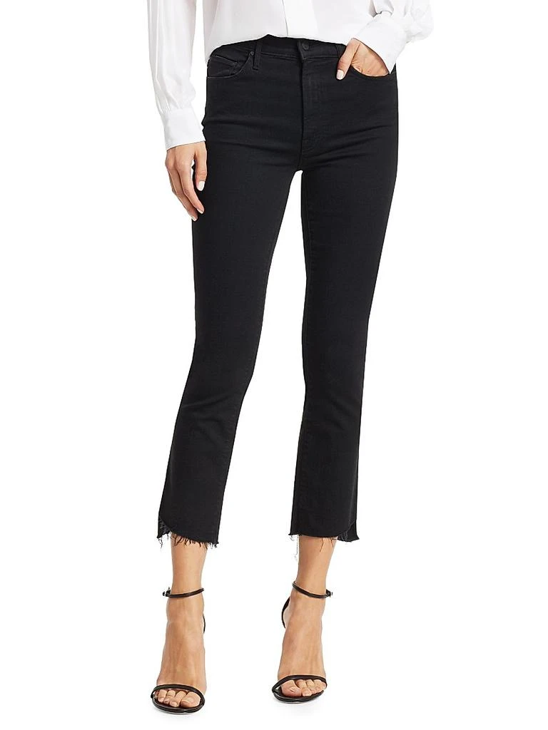 MOTHER The Insider Mid-Rise Frayed Step-Hem Stretch Crop Jeans 1