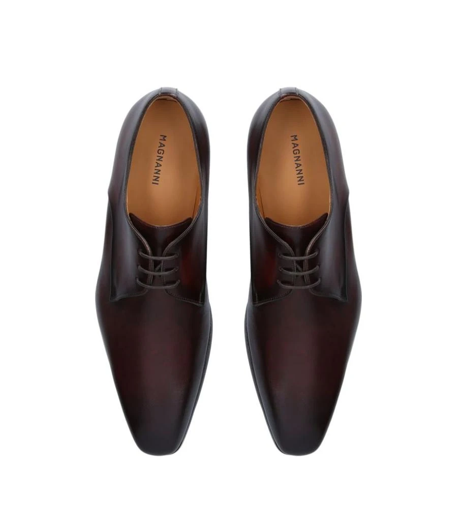 Magnanni Plain Leather Derby Shoes 4