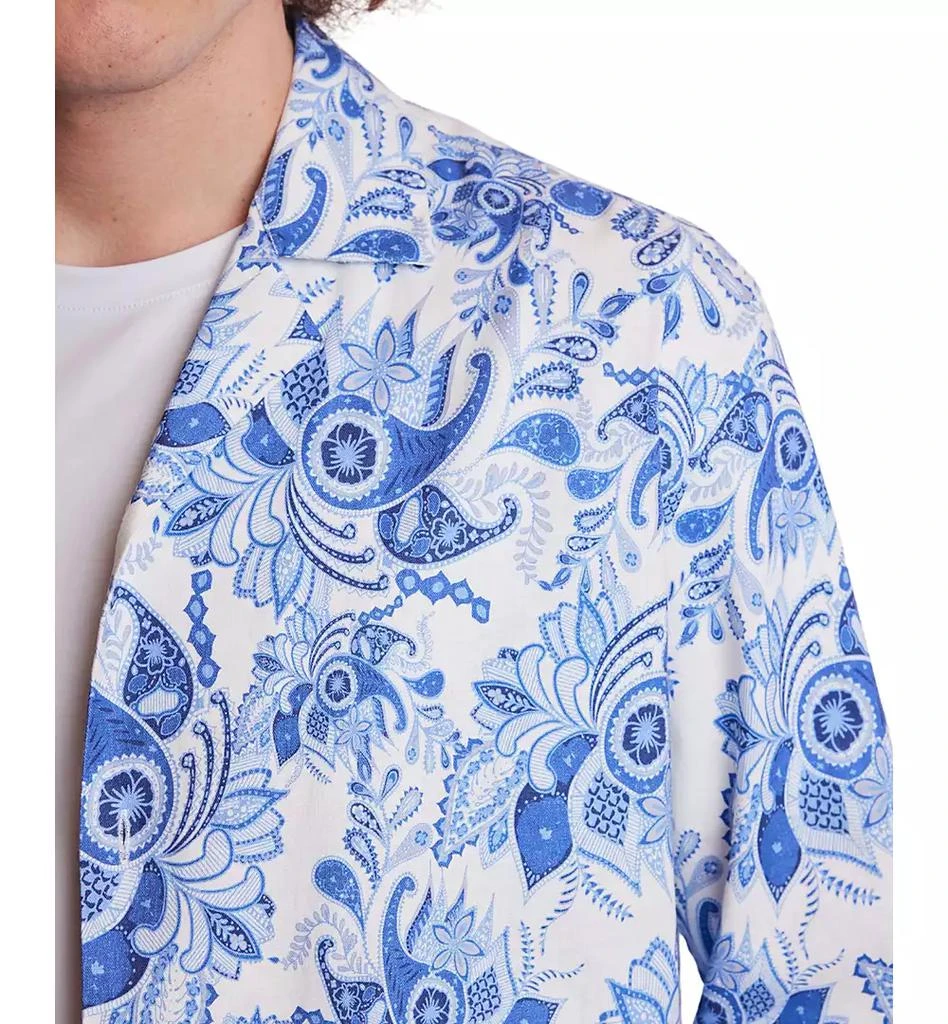 Paisley & Gray Men's Slim Fit Long Sleeve Printed Button Front Camp Shirt 3