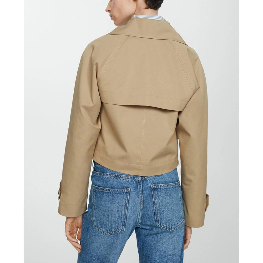 Mango Women's Lapels Detail Cropped Trench Coat 2
