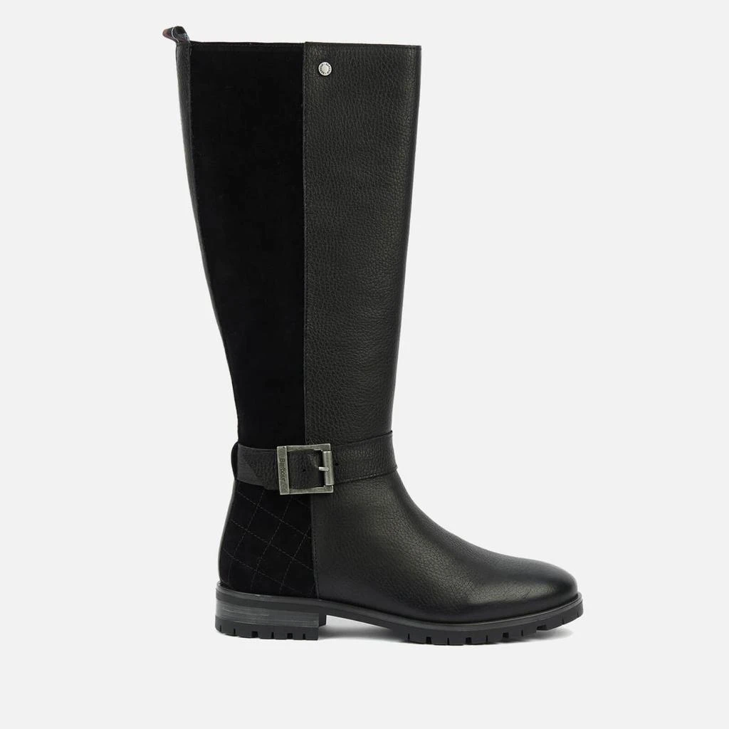Barbour Barbour Alisha Knee High Leather and Suede-Blend Boots 1