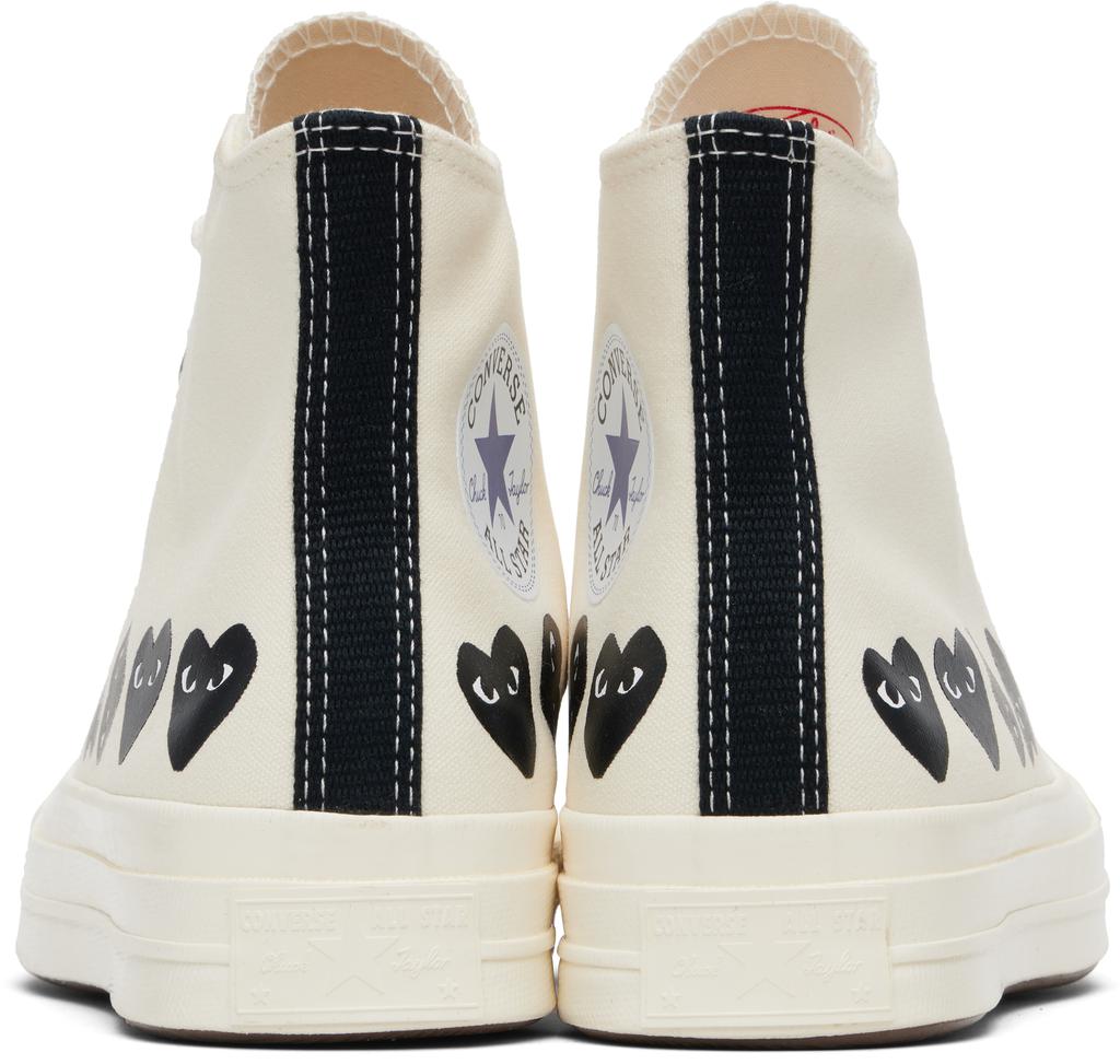 Comme des Garcons Beige Converse Edition Multi Heart Sneakers
