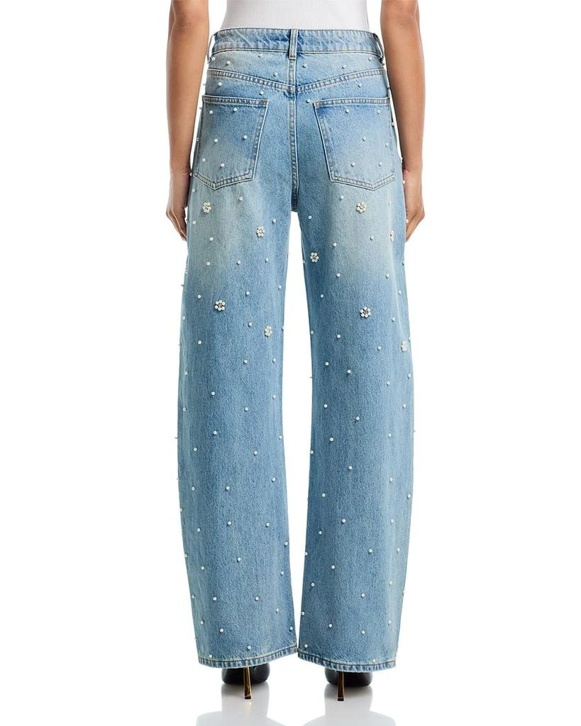 Steve Madden Fianna Embellished High Rise Barrel Jeans in Coastal Blue 3