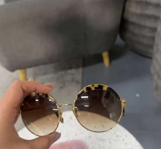 Miu Miu Miu Miu Brown Gradient Tortoise Gold Tone SMU51Q Round  Sunglasses 2