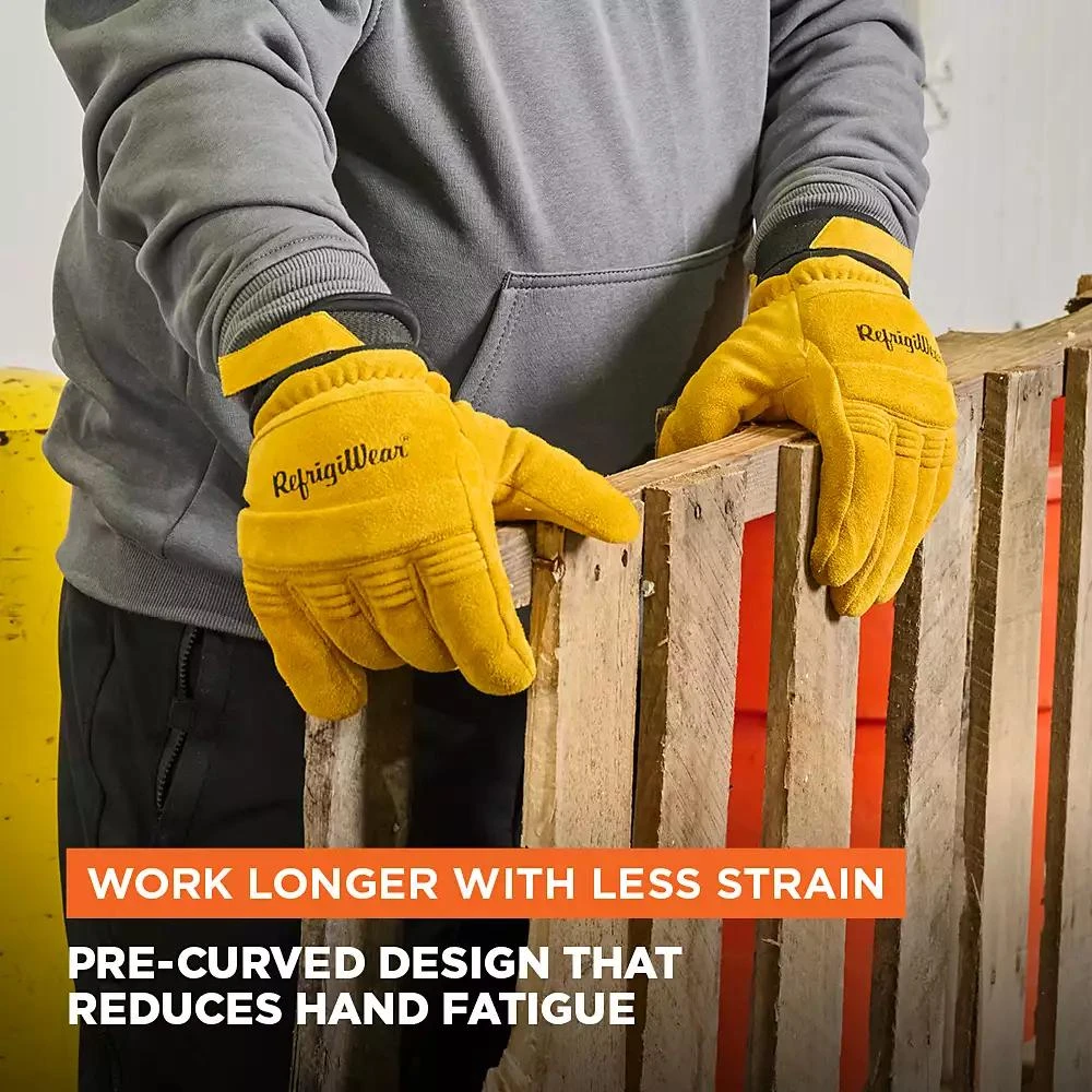 RefrigiWear Men's Stretch Knuckle Insulated Leather Gloves - Extreme Cold Protection, Flexible & Durable Work Gloves 5