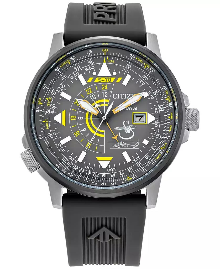 Citizen Eco-Drive Men's Promaster Nighthawk Sikorsky Gray Rubber Strap Watch 42mm
