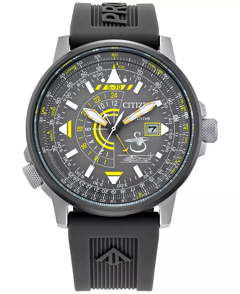 Citizen Eco-Drive Men's Promaster Nighthawk Sikorsky Gray Rubber Strap Watch 42mm 1