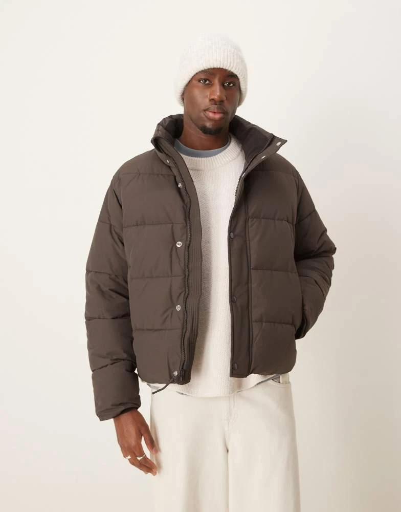 Abercrombie & Fitch Abercrombie & Fitch ultra puffer jacket in brown 1