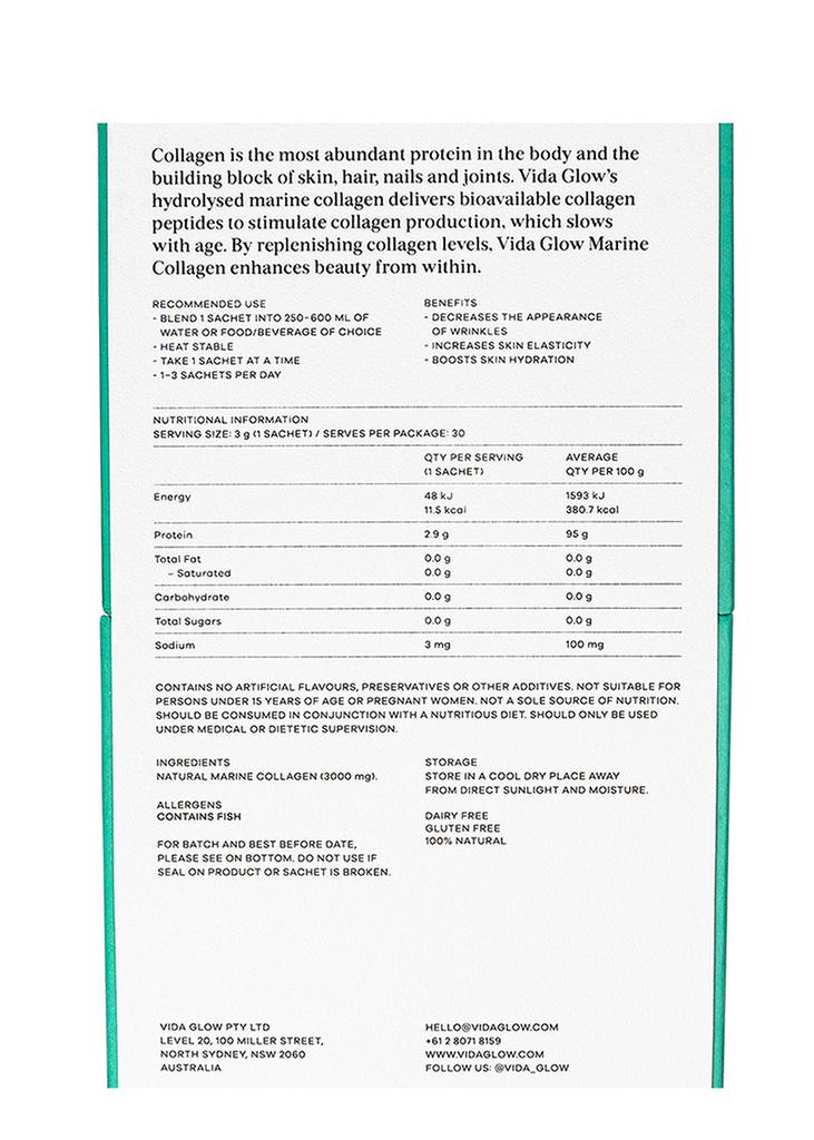 Vida Glow Natural Marine Collagen Sachets Original