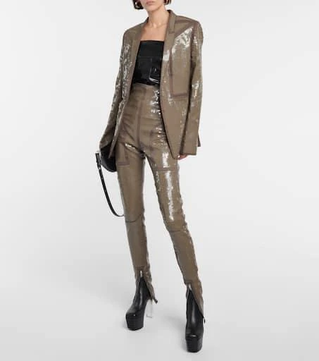 Rick Owens Sequined single-breasted cotton blazer 2