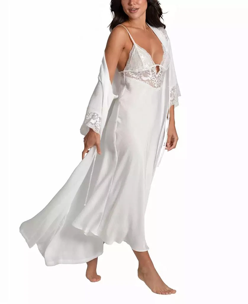 Linea Donatella Women's Luxe Satin Bridal Lingerie Long Gown 5