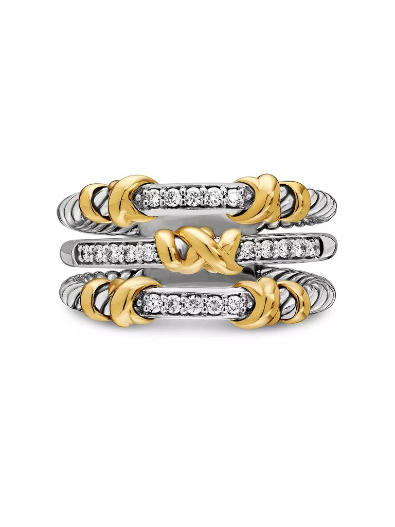 David Yurman Petite Helena Wrap Three Row Ring in Sterling Silver 4