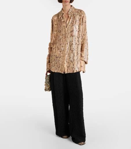 Dries Van Noten Sequined snake-effect shirt 2
