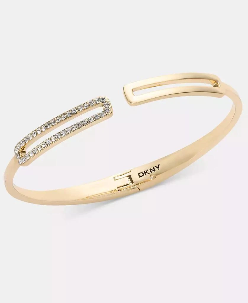 DKNY Gold-Tone Crystal Pavé Cuff Bracelet