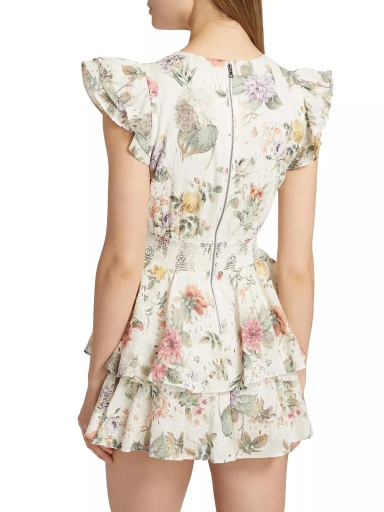 Alice + Olivia Kessie Floral Ruffle Romper 5