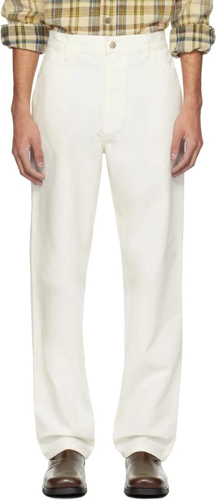Carhartt WIP White Simple Trousers 1