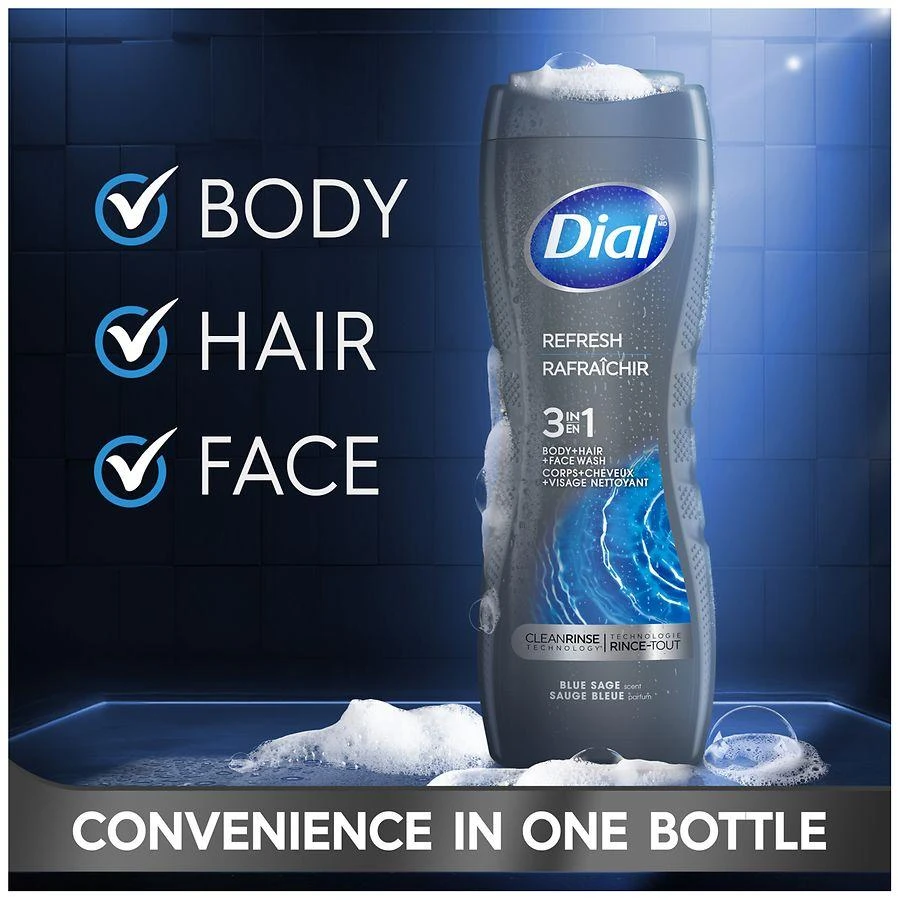 Dial Men 3 in 1 Body Wash Blue Sage 9