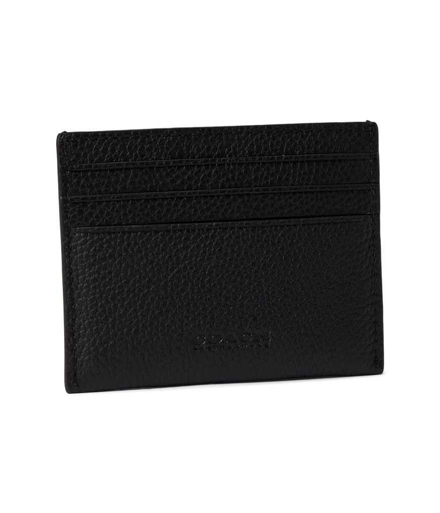 Coach Flat Card Case in Pebble Leather w/ Sculpted C Hardware Branding