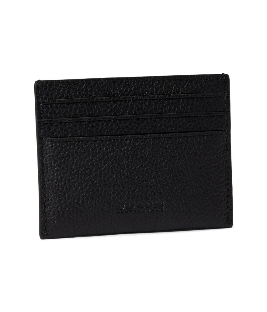 Coach Flat Card Case in Pebble Leather w/ Sculpted C Hardware Branding 2