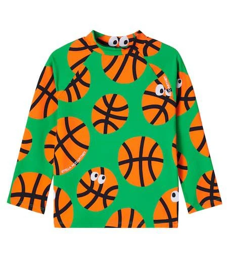 Stella McCartney Basketballs printed jersey rashguard top