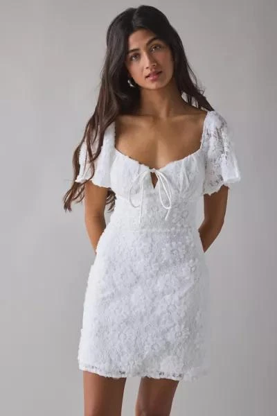 Kiss The Sky Kiss The Sky Textured Floral Mini Dress 4