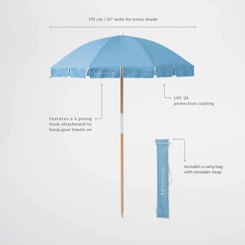 Sunnylife Parasol De Plage Classic - Blue 8