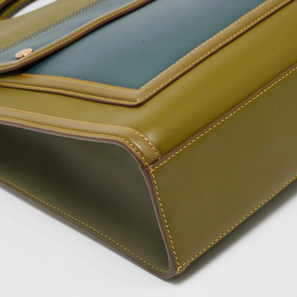 Burberry Burberry Juniper Green/Blue Leather Medium Pocket Tote 11