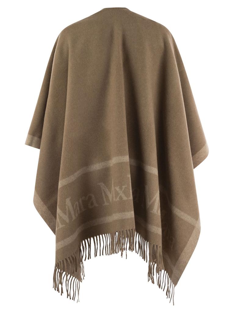 Max Mara Max Mara Logo Detailed Fringed Cape