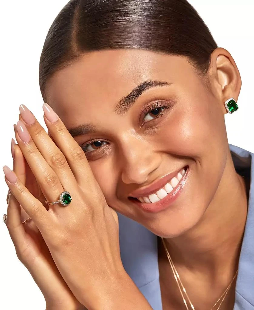 Grown With Love Lab Grown Emerald (2-5/8 ct. t.w.) & Lab Grown Diamond (1/2 ct. t.w.) Oval Halo Ring in 14k Gold 6